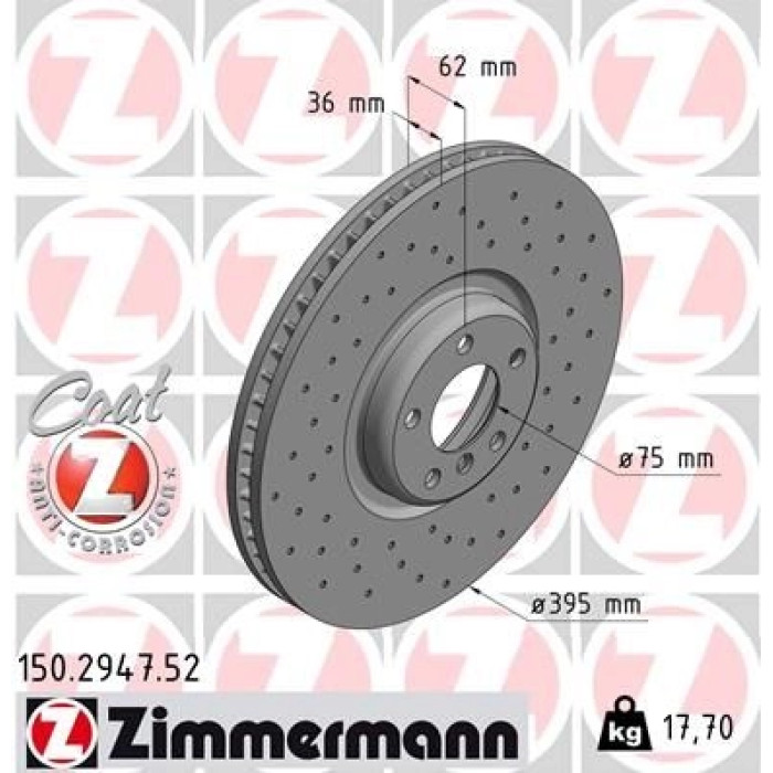 Zimmermann Bremsscheibe Vorderachse Sport 150.2947.52 Zimmermann Bremsscheibe Vorderachse Sport 150.2947.52