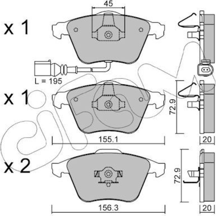 CIFAM Bremsbelagsatz, Scheibenbremse 822-549-2 CIFAM Bremsbelagsatz, Scheibenbremse 822-549-2