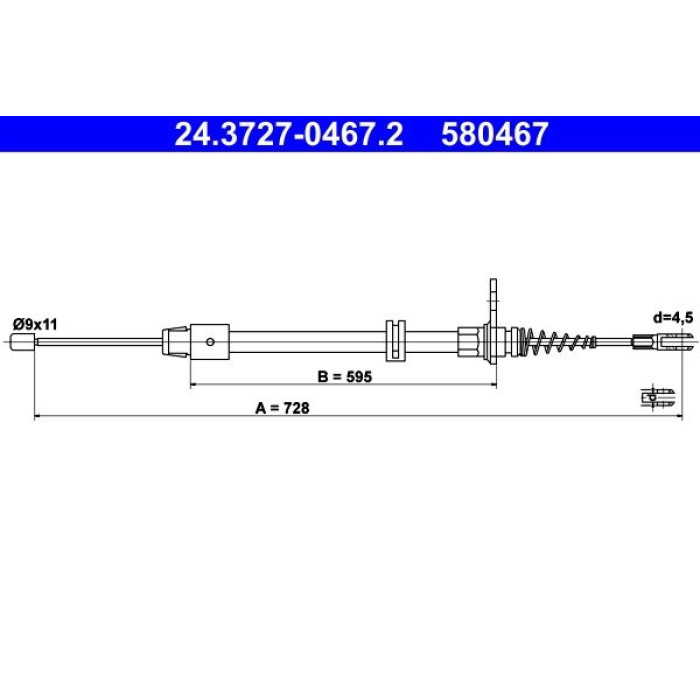 ATE Handbremsseil 24.3727-0467.2