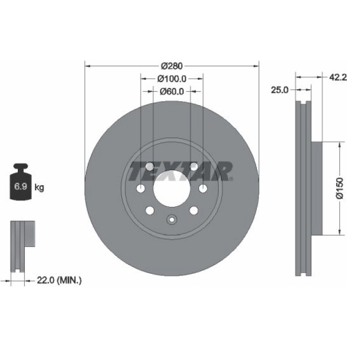 Textar Bremsscheibe 92124603 Textar Bremsscheibe 92124603