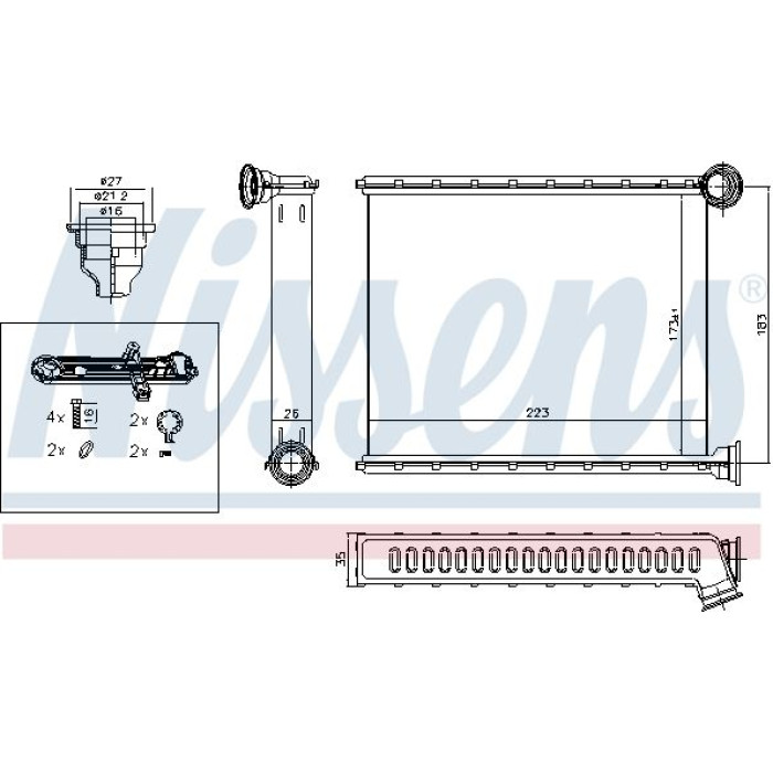 Nissens Heizungskühler PKW 72962 Nissens Heizungskühler PKW 72962