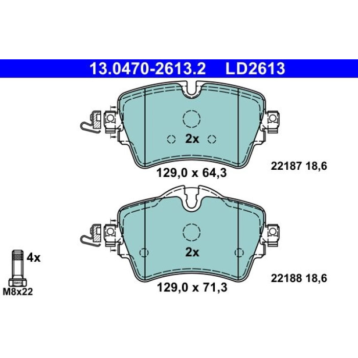 ATE Bremsbelagsatz 13.0470-2613.2 ATE Bremsbelagsatz 13.0470-2613.2