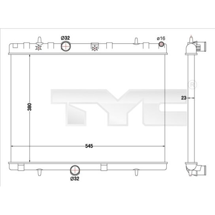 TYC Motorkühler 726-0019-R TYC Motorkühler 726-0019-R
