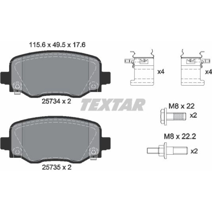 Textar Bremsbelagsatz 2573401 Textar Bremsbelagsatz 2573401