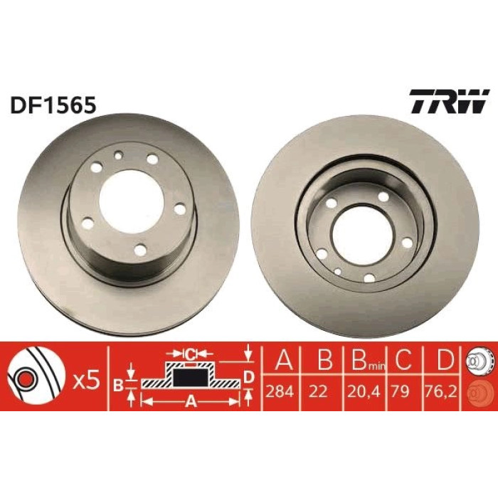 TRW Bremsscheibe DF1565 TRW Bremsscheibe DF1565