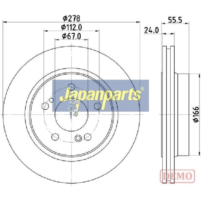 Japanparts Bremsscheibe DP-0506C Japanparts Bremsscheibe DP-0506C