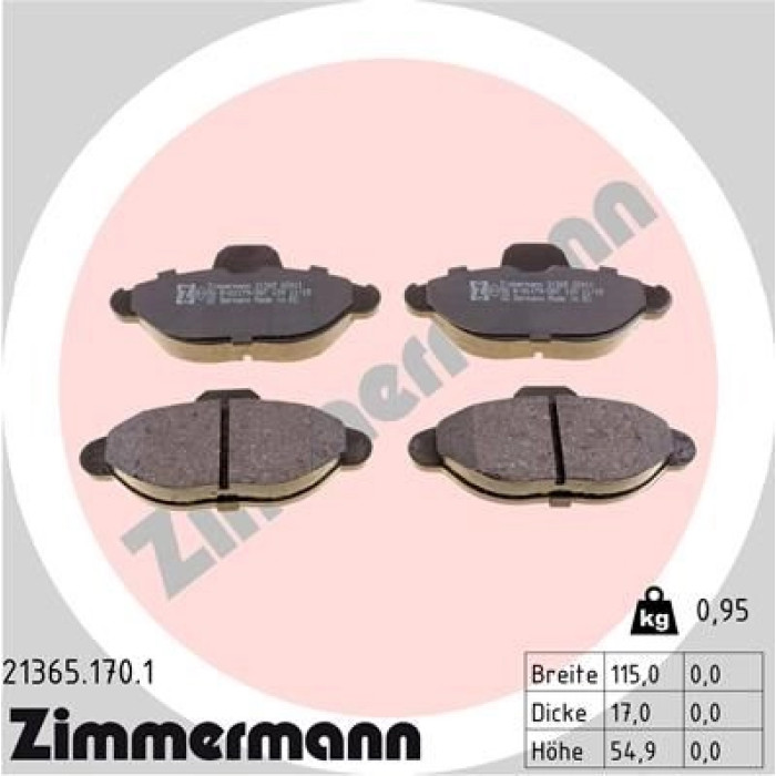 21365.170.1 ZIMMERMANN Bremsbeläge 21365.170.1 21365.170.1 ZIMMERMANN Bremsbeläge 21365.170.1