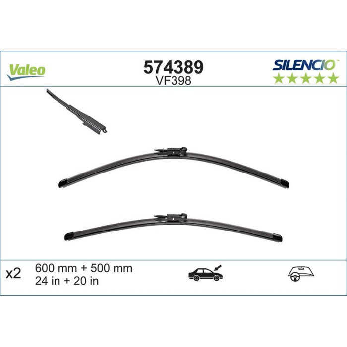 Valeo VM398 Silencio X.TRM Wischer 574389 Valeo VM398 Silencio X.TRM Wischer 574389