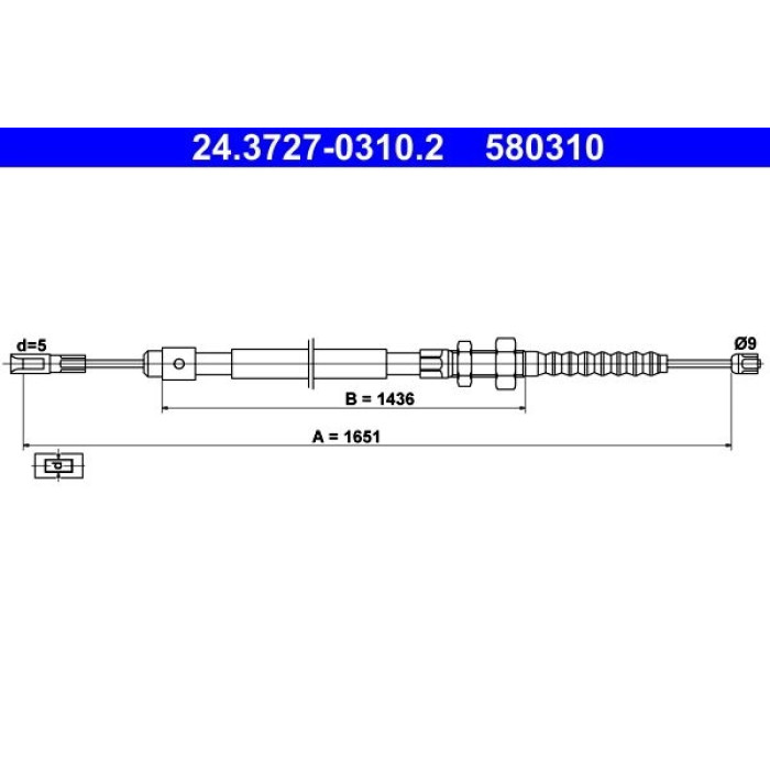 ATE Handbremsseil 24.3727-0310.2 ATE Handbremsseil 24.3727-0310.2