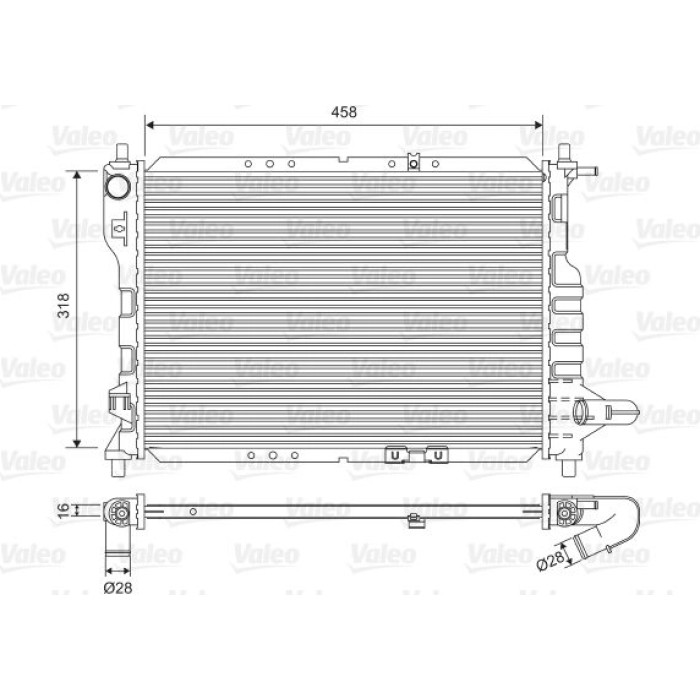 Valeo Motorkühler 701598 Valeo Motorkühler 701598