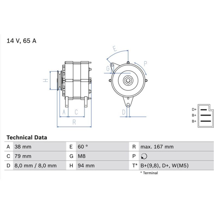 Bosch Lichtmaschine 0 986 044 591 Bosch Lichtmaschine 0 986 044 591