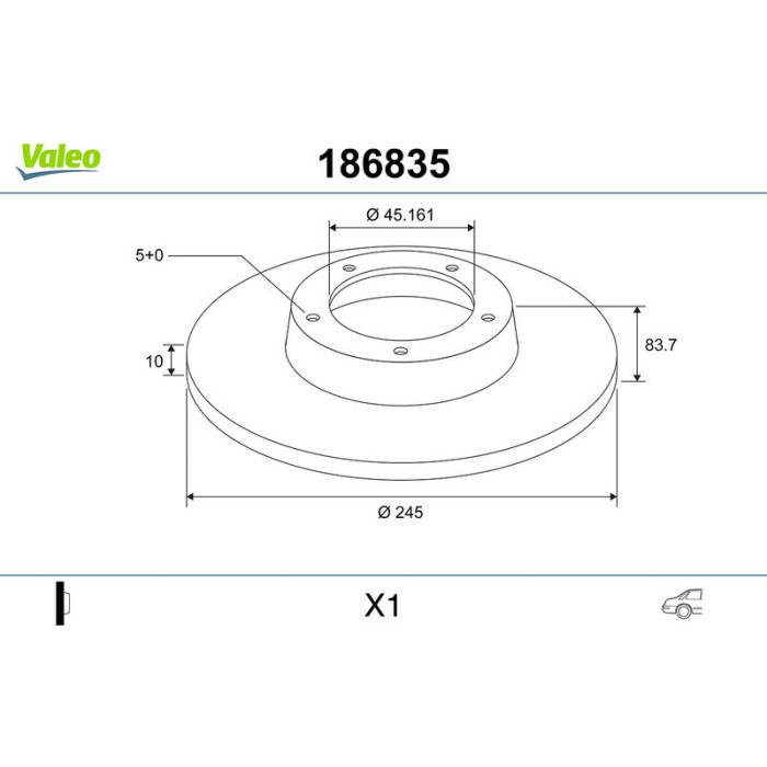 Valeo Bremsscheibe 186835 Valeo Bremsscheibe 186835