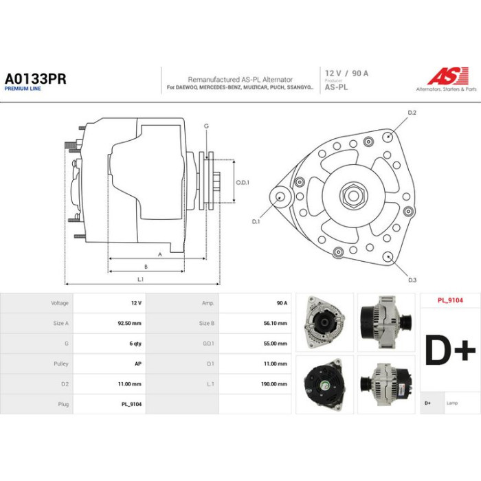 AS-PL Generator A0133PR AS-PL Generator A0133PR