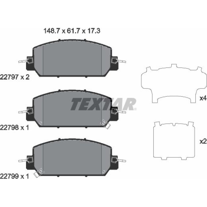 Textar Bremsbelagsatz 2279701 Textar Bremsbelagsatz 2279701