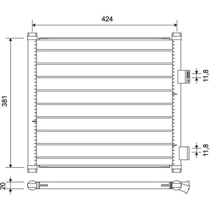 Valeo Klimakondensator 817225 Valeo Klimakondensator 817225