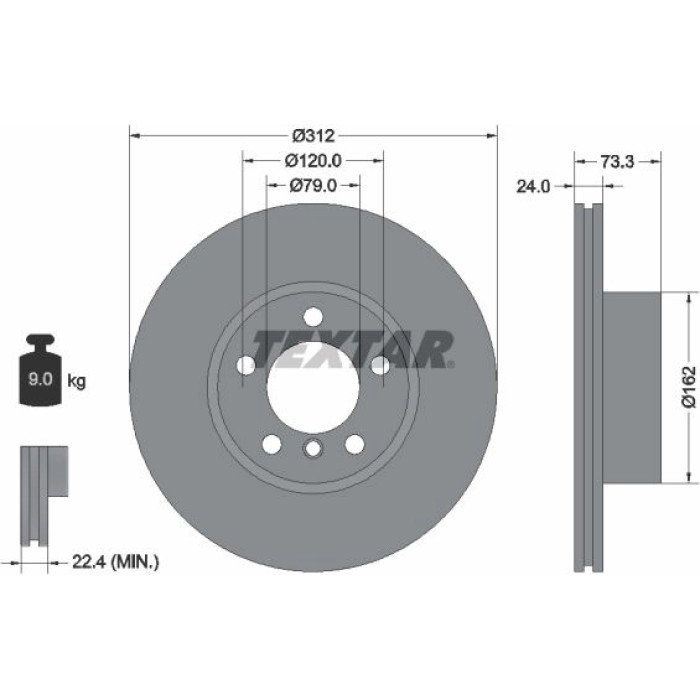 Textar Bremsscheibe 92261805 Textar Bremsscheibe 92261805