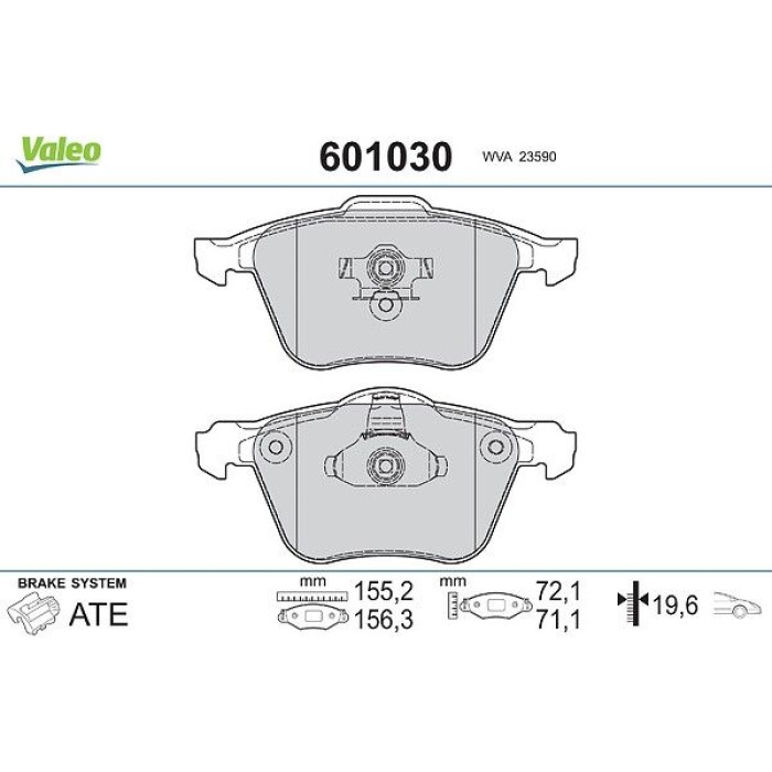 Valeo Bremsbelagsatz 601030 Valeo Bremsbelagsatz 601030