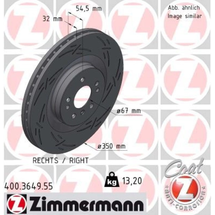 Zimmermann Bremsscheibe 400.3649.55 Zimmermann Bremsscheibe 400.3649.55