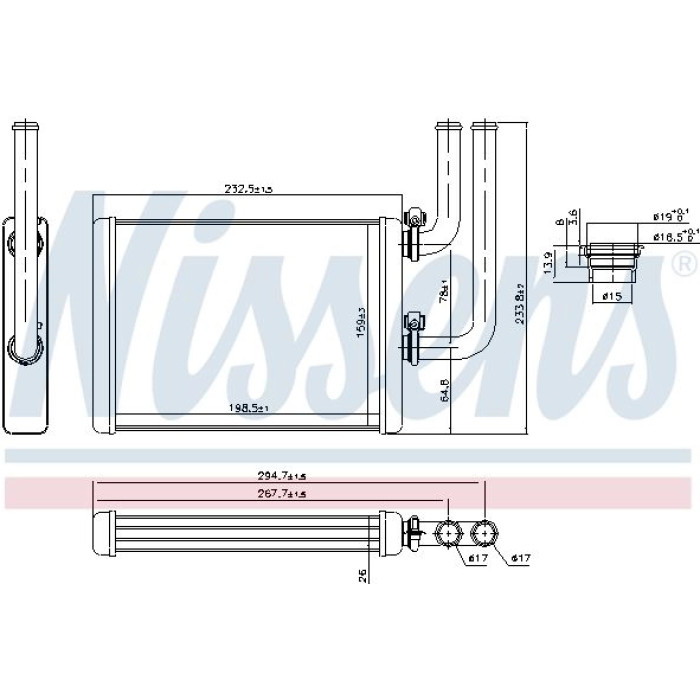 Nissens Heizungskühler PKW 707076 Nissens Heizungskühler PKW 707076