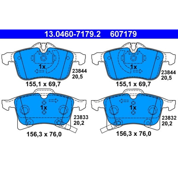 13.0460-7179.2 ATE Bremsbelagsatz Opel Vorderachse Adam/Astra/Combo/Corsa/Meriva/Zafira 04 13.0460-7179.2 13.0460-7179.2 ATE Bremsbelagsatz Opel Vorderachse Adam/Astra/Combo/Corsa/Meriva/Zafira 04 13.0460-7179.2