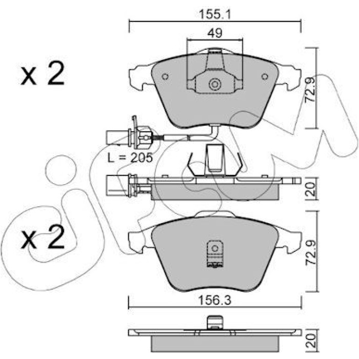 CIFAM Bremsbelagsatz, Scheibenbremse 822-549-0 CIFAM Bremsbelagsatz, Scheibenbremse 822-549-0