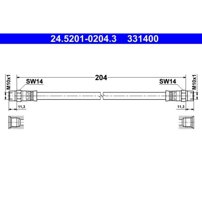 ATE Kupplungsschlauch 24.5201-0204.3 ATE Kupplungsschlauch 24.5201-0204.3