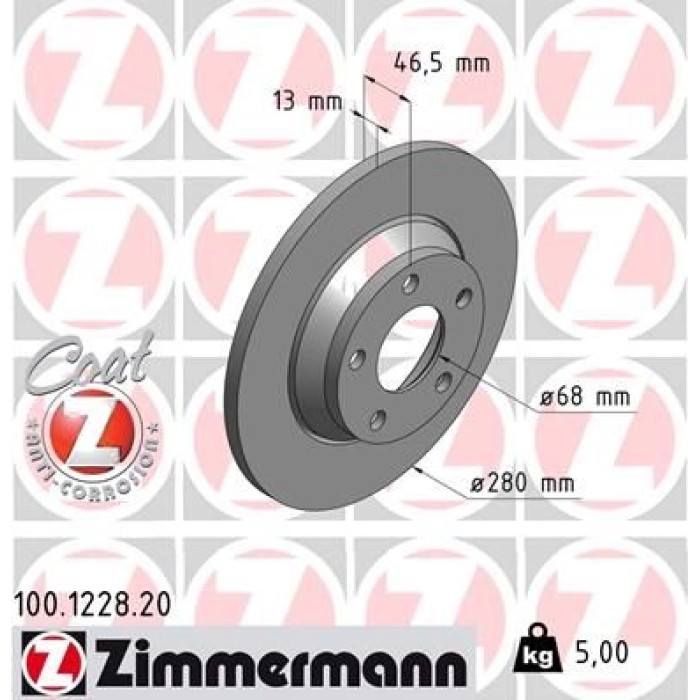 Zimmermann Bremsscheibe 100.1228.20 Zimmermann Bremsscheibe 100.1228.20