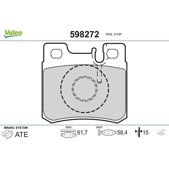 Valeo Bremsbelagsatz 598272 Valeo Bremsbelagsatz 598272