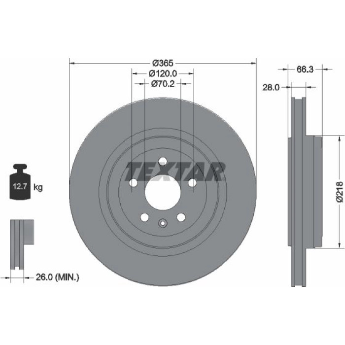 Textar Bremsscheibe 92313803 Textar Bremsscheibe 92313803