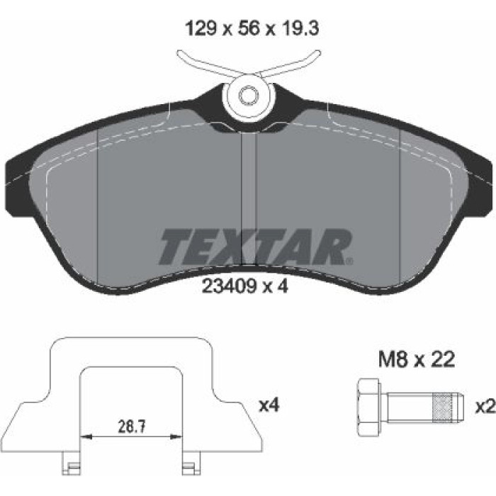 Textar Bremsbelagsatz 2340902 Textar Bremsbelagsatz 2340902