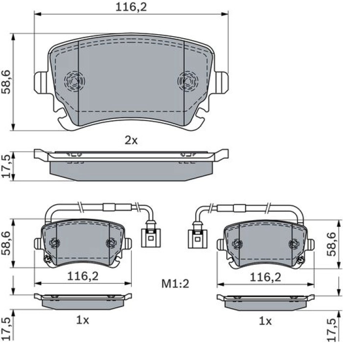 Bosch Bremsbelag 0 986 424 057 Bosch Bremsbelag 0 986 424 057