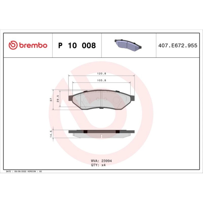 BREMBO Bremsklötze HA P 10 008 BREMBO Bremsklötze HA P 10 008