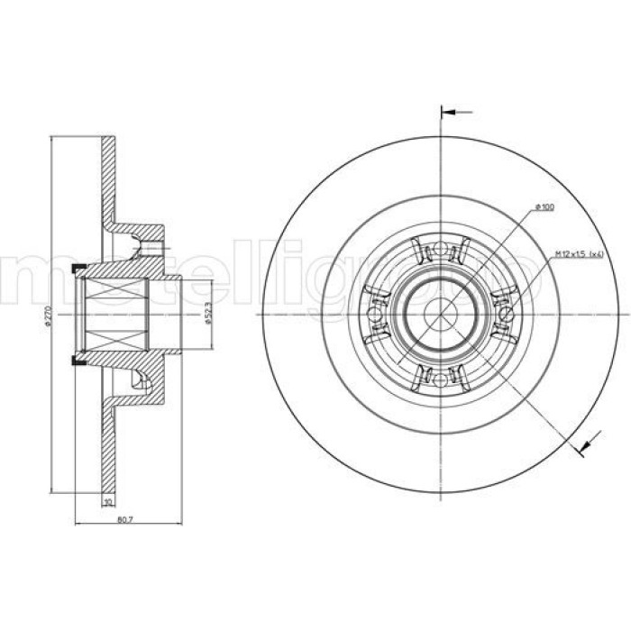 Cifam Bremsscheibe Hinterachse mit Radlager 800-804