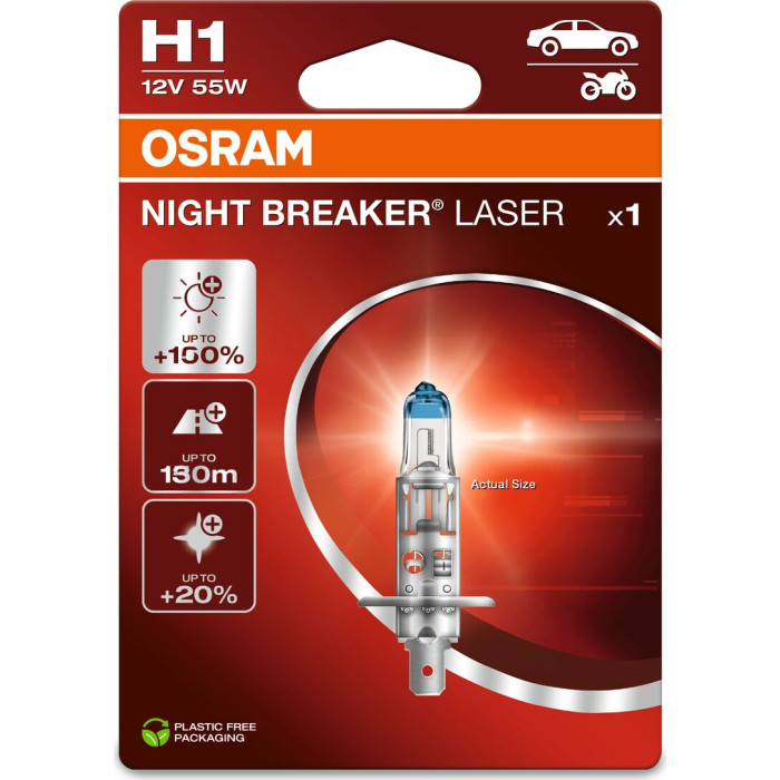 H1 12V 55W P14,5s NIGHT BREAKER LASER +150% 1 Stück H1 12V 55W P14,5s NIGHT BREAKER LASER +150% 1 Stück