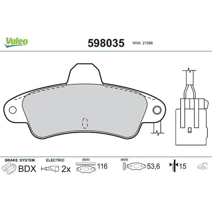 Valeo Bremsbelagsatz 598035 Valeo Bremsbelagsatz 598035