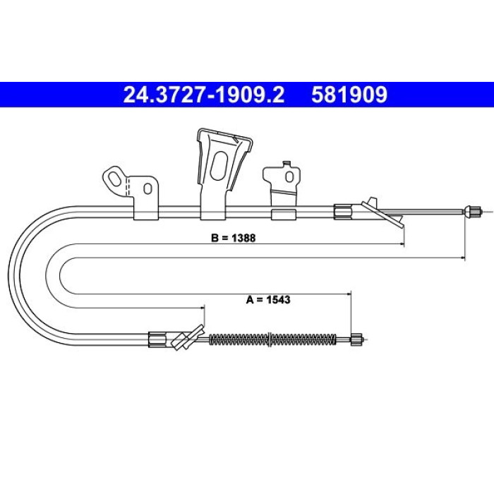 ATE Handbremsseil 24.3727-1909.2 ATE Handbremsseil 24.3727-1909.2