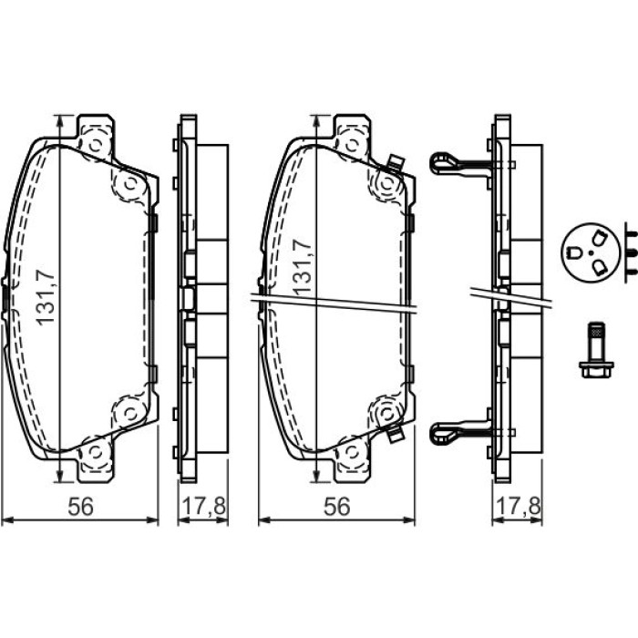 Bosch Bremsbelagsatz 0 986 494 136 Bosch Bremsbelagsatz 0 986 494 136