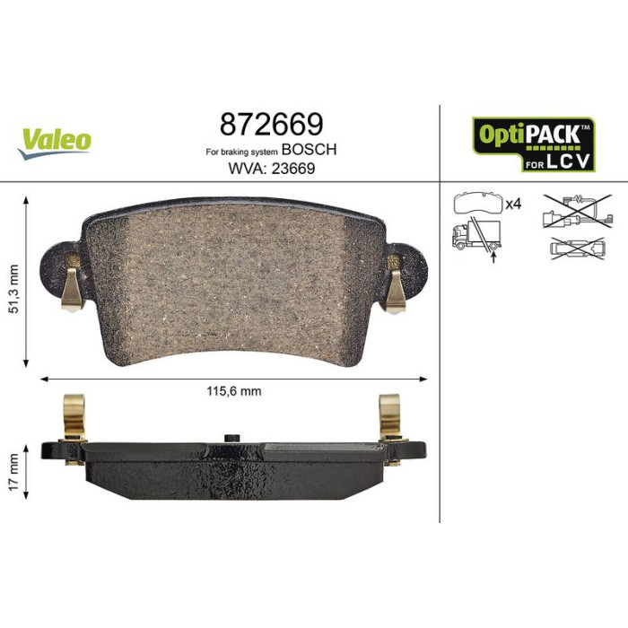 Valeo Bremsbelagsatz 872669