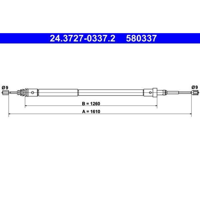 ATE Handbremsseil 24.3727-0337.2 ATE Handbremsseil 24.3727-0337.2