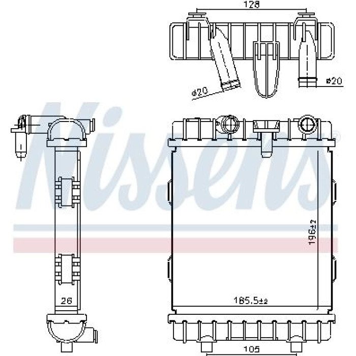 Nissens Wasserkühler PKW 606641 Nissens Wasserkühler PKW 606641