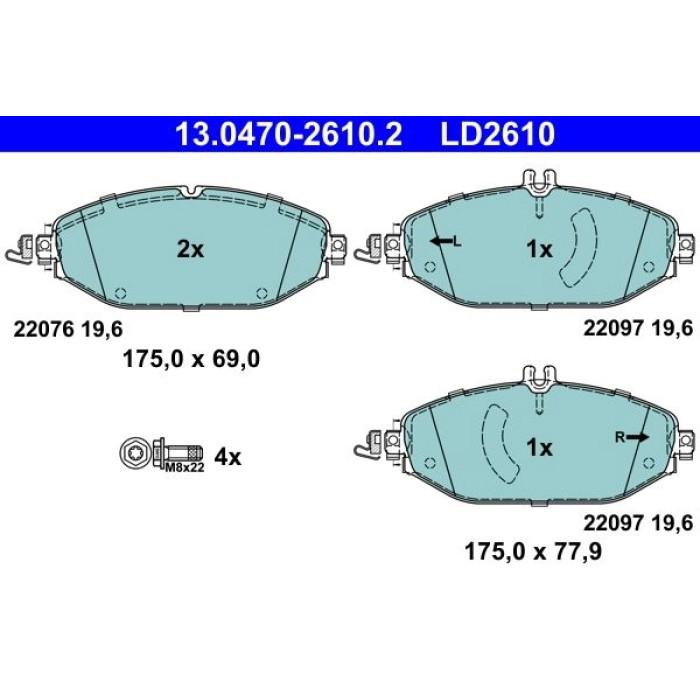 ATE Bremsbelagsatz 13.0470-2610.2 ATE Bremsbelagsatz 13.0470-2610.2