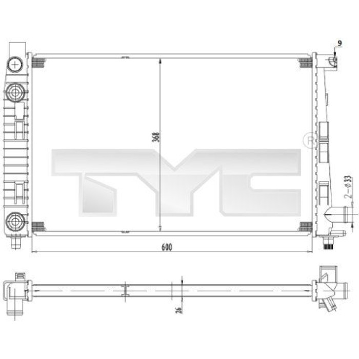 TYC Motorkühler 721-0012 TYC Motorkühler 721-0012