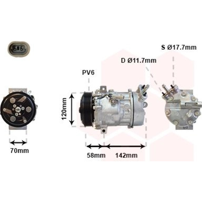 3700K448 Van Wezel Klimakompressor 3700K448 3700K448 Van Wezel Klimakompressor 3700K448