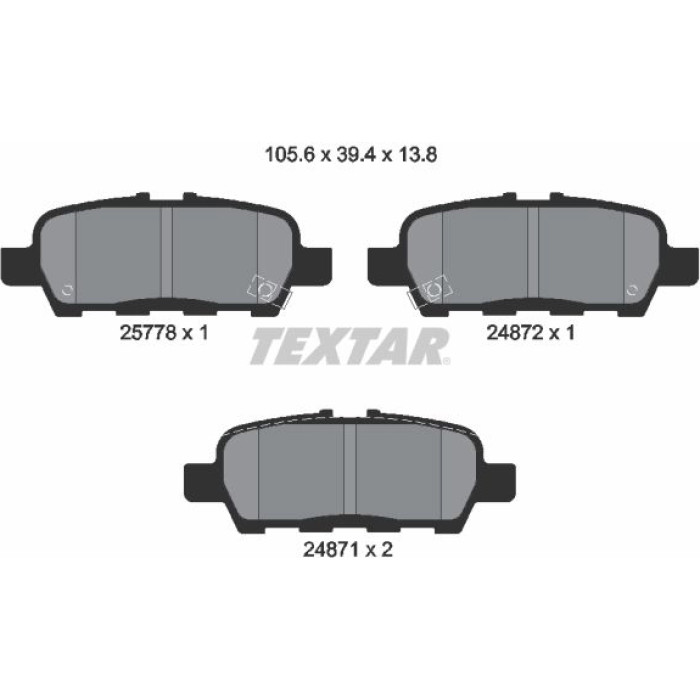 2577801 Textar Bremsbelagsatz 2577801 2577801 Textar Bremsbelagsatz 2577801