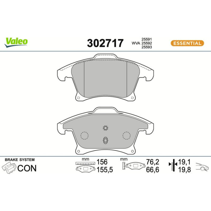 Valeo Bremsbelagsatz 302717 Valeo Bremsbelagsatz 302717