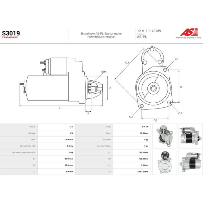 S3019 AS-PL Anlasser (Starter) S3019 S3019 AS-PL Anlasser (Starter) S3019