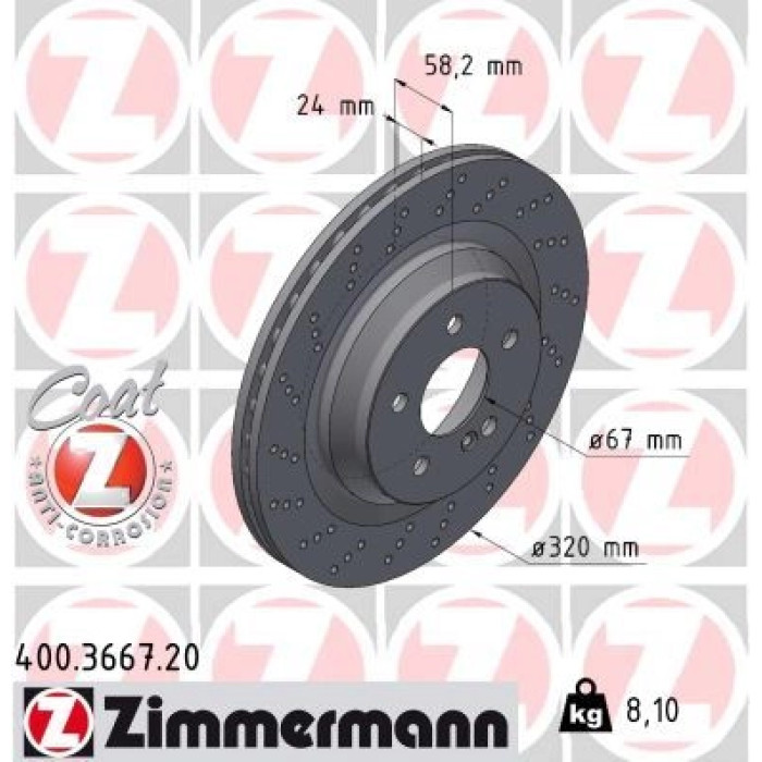 Zimmermann Bremsscheibe 400.3667.20 Zimmermann Bremsscheibe 400.3667.20