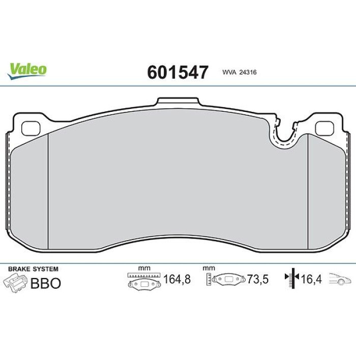 Valeo Bremsbelagsatz 601547 Valeo Bremsbelagsatz 601547