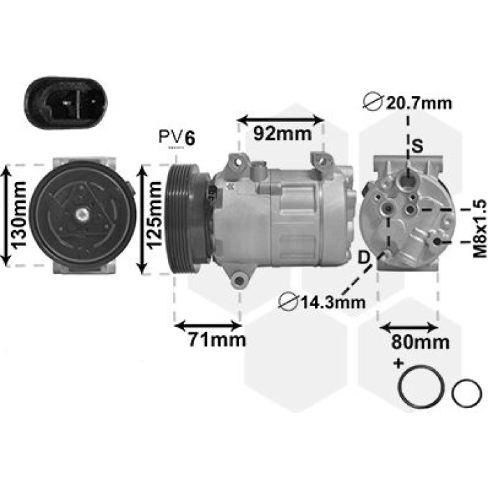 Van Wezel Klimakompressor 4300K441 Van Wezel Klimakompressor 4300K441