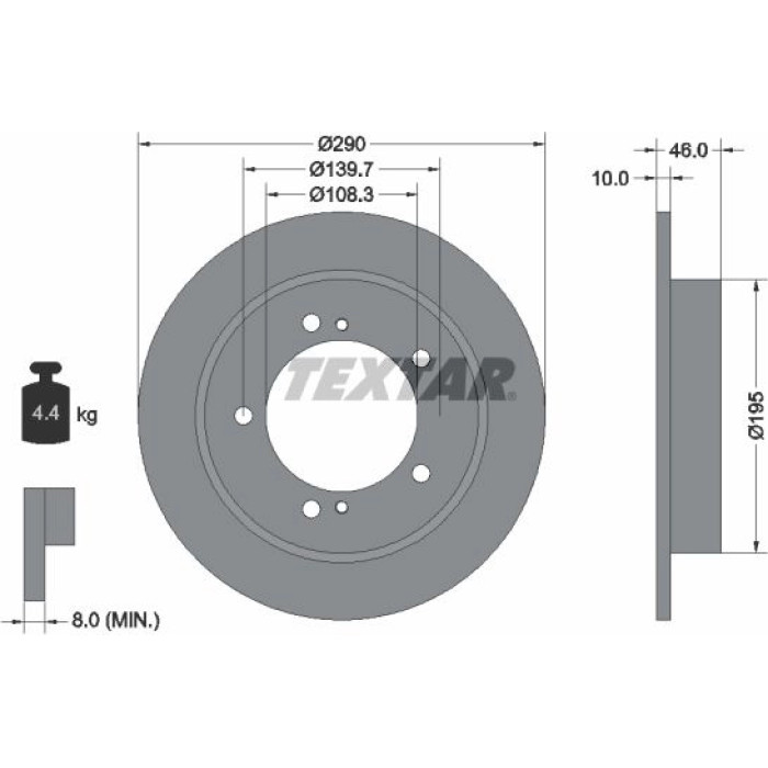 Textar Bremsscheibe 92237300 Textar Bremsscheibe 92237300